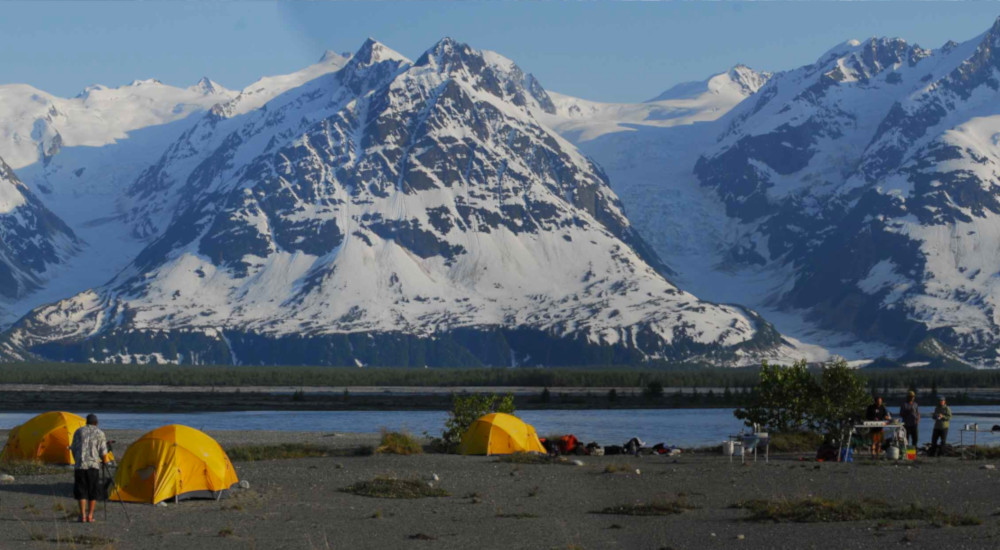 Camped near the confluence of the Tatshenshini and Alsek rivers